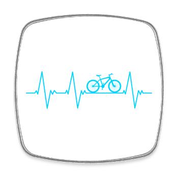 Bicycle Heartbeat ECG - Square fridge magnet - white - Front