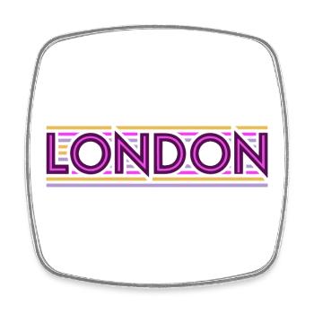 London Neon Purple Stripes - Square fridge magnet - white - Front