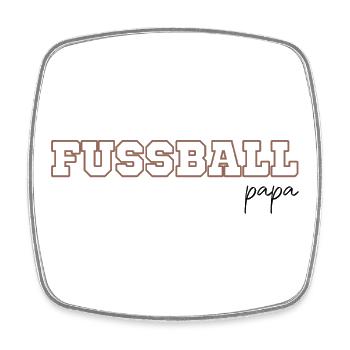 Fussball papa - Viereckiger Kühlschrankmagnet - Weiß - Vorne
