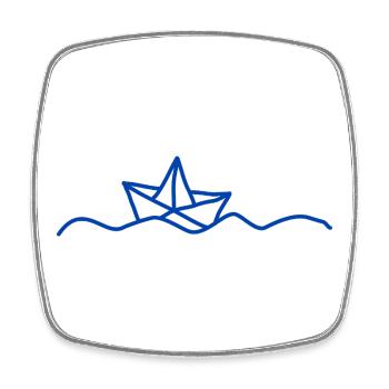 Boot Papierboot Kapitän - Viereckiger Kühlschrankmagnet - Weiß - Vorne