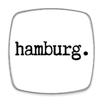 Hamburg - Viereckiger Kühlschrankmagnet - Weiß - Vorne
