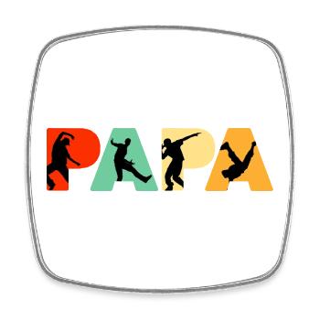 Silhouette rétro de danse de rue Papa Dancer - Magnet carré - blanc - Devant