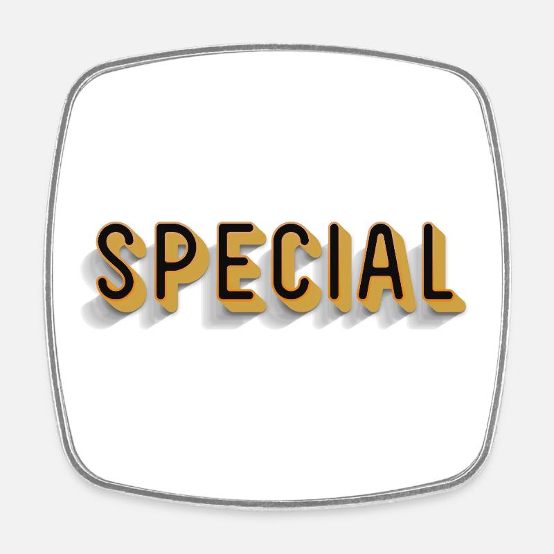 Special Particularly Unique Name Special Diverse - Square fridge magnet - white