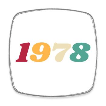 1978 Geschenk 1978 Geburtstag 1978 Retro 1978 - Viereckiger Kühlschrankmagnet - Weiß - Vorne