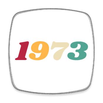 1973 Geschenk 1973 Geburtstag 1973 Retro 1973 - Viereckiger Kühlschrankmagnet - Weiß - Vorne