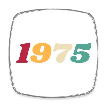 1975 Geschenk 1975 Jubiläum 1975 Retro 1975 - Viereckiger Kühlschrankmagnet - Weiß - Vorne