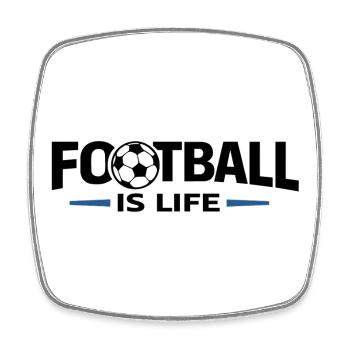 Fußball ist Leben - Viereckiger Kühlschrankmagnet - Weiß - Vorne
