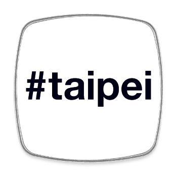 Hashtag Taipei Taïwan - Magnet carré - blanc - Devant