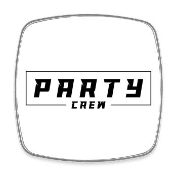 Party Crew - Viereckiger Kühlschrankmagnet - Weiß - Vorne