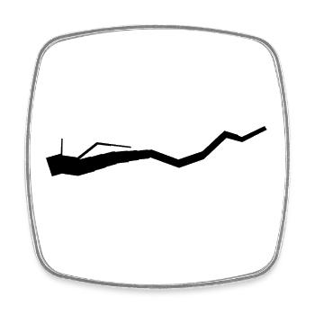 Iconic Data Viz: Minard 1812 - Black / White - Square fridge magnet - white - Front