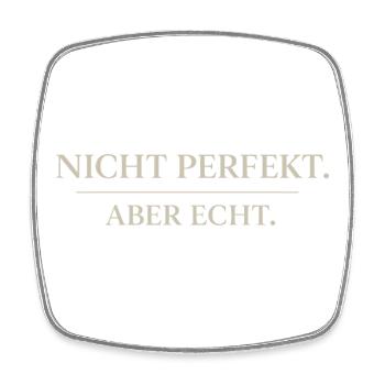 Nicht perfekt Aber Echt Typografie - Viereckiger Kühlschrankmagnet - Weiß - Vorne