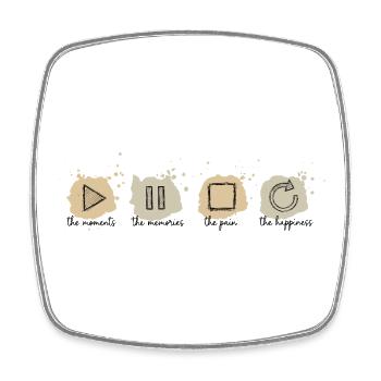 Pleine conscience, moments, souvenirs, bonheur - Magnet carré - blanc - Devant