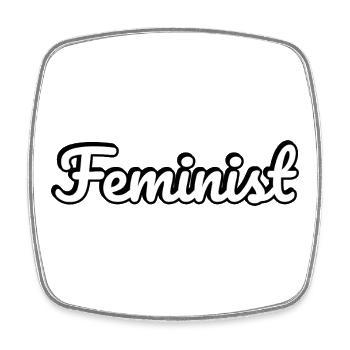féministe - Magnet carré - blanc - Devant