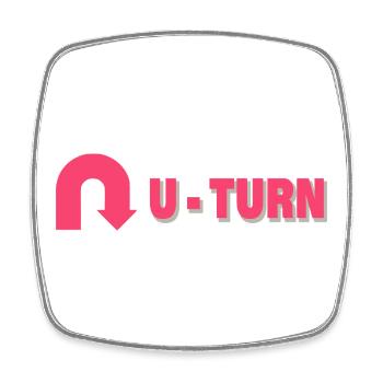 U-TURN - Viereckiger Kühlschrankmagnet - Weiß - Vorne