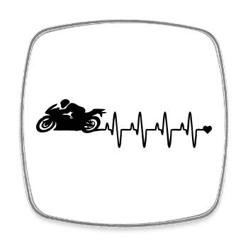 Motorrad - Viereckiger Kühlschrankmagnet - Weiß - Vorne