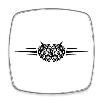 Hopfen Symbol Bier - Viereckiger Kühlschrankmagnet - Weiß - Vorne