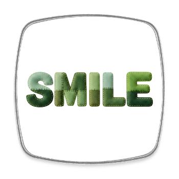 Sourire patchwork Motif positif pour une bonne humeur - Magnet carré - blanc - Devant