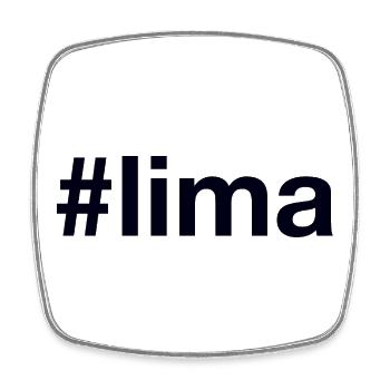 Lima Peru Hashtag - Viereckiger Kühlschrankmagnet - Weiß - Vorne