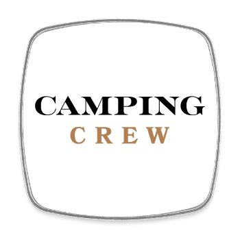 Camping Crew - Viereckiger Kühlschrankmagnet - Weiß - Vorne