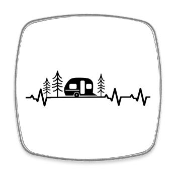 Wohnwagen Camping Herzschlag - Viereckiger Kühlschrankmagnet - Weiß - Vorne