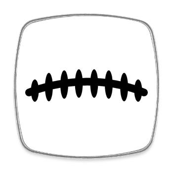 Fußballschnürsenkel - Viereckiger Kühlschrankmagnet - Weiß - Vorne
