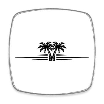 Palm Tree Icon Line - Square fridge magnet - white - Front