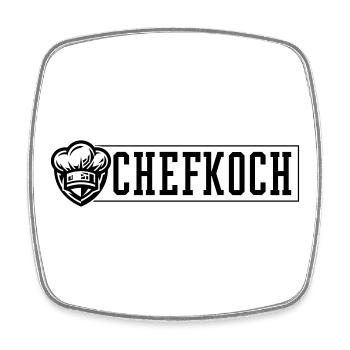 Chefkoch Kochmütze - Viereckiger Kühlschrankmagnet - Weiß - Vorne