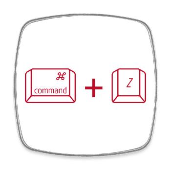 Command + Z - Viereckiger Kühlschrankmagnet - Weiß - Vorne