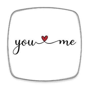 You and me - Square fridge magnet - white - Front