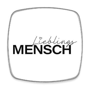 Lieblingsmensch Typografie  - Viereckiger Kühlschrankmagnet - Weiß - Vorne