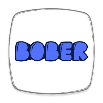 Bober - Viereckiger Kühlschrankmagnet - Weiß - Vorne