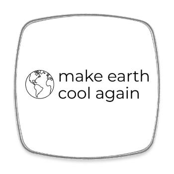 Make Earth Cool Again - Umwelt- und Klimaschutz - Viereckiger Kühlschrankmagnet - Weiß - Vorne