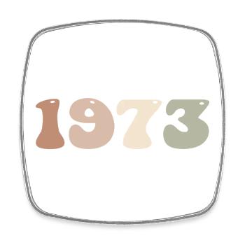1973 - Viereckiger Kühlschrankmagnet - Weiß - Vorne