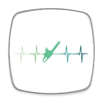 Lumberjack heartbeat chainsawed - Square fridge magnet - white - Front