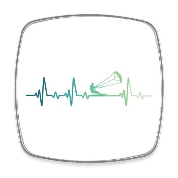 Kitesurfen Heartbeat Kiteboard Surf - Viereckiger Kühlschrankmagnet - Weiß - Vorne
