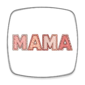 Mom Patchwork Shirt for Moms - Square fridge magnet - white - Front
