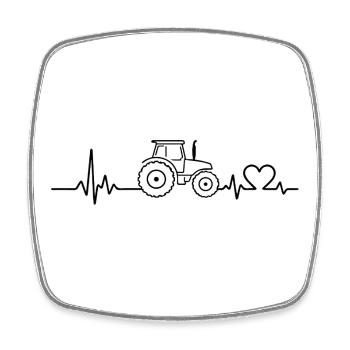 Traktor Puls EKG Herzfrequenz - Viereckiger Kühlschrankmagnet - Weiß - Vorne