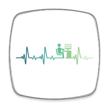 Heartbeat Programmer Developer - Square fridge magnet - white - Front