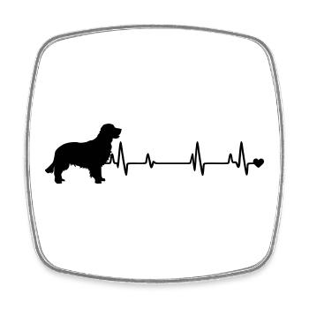 Chien - Magnet carré - blanc - Devant