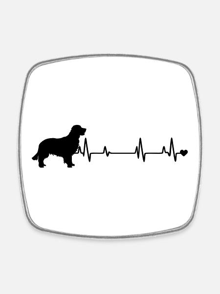 Chien - Magnet carré - blanc