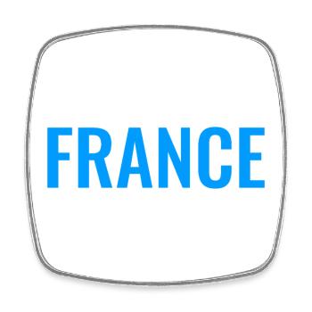 France Blue - Viereckiger Kühlschrankmagnet - Weiß - Vorne