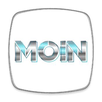 Moin - Viereckiger Kühlschrankmagnet - Weiß - Vorne