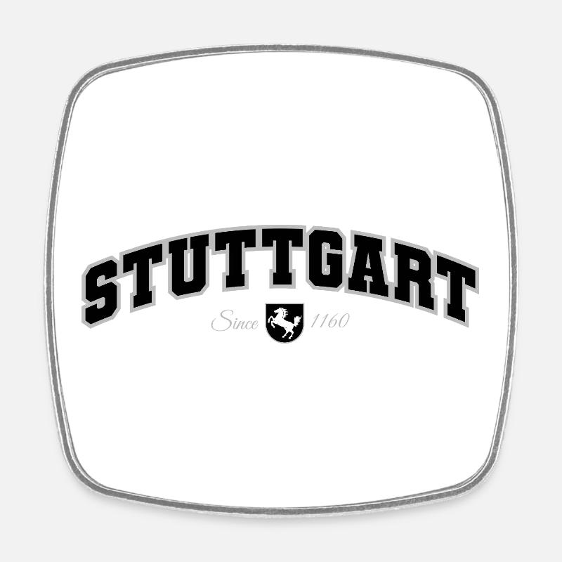 Stuttgart - Square fridge magnet - white