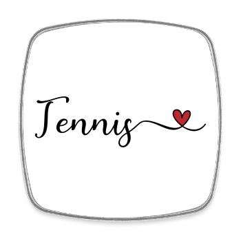 Tennis - I heart Tennis - Square fridge magnet - white - Front