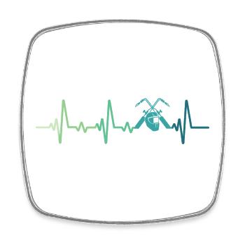 welder heartbeat welding - Square fridge magnet - white - Front