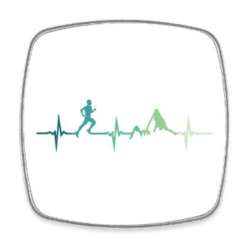 Trailrunning-Herzschlag - Viereckiger Kühlschrankmagnet - Weiß - Vorne