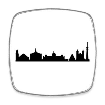 Karlsruhe skyline - Square fridge magnet - white - Front
