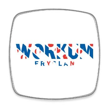 Workum Friesland Fryslan Flagge Shirt, Hoodie, Bag - Viereckiger Kühlschrankmagnet - Weiß - Vorne