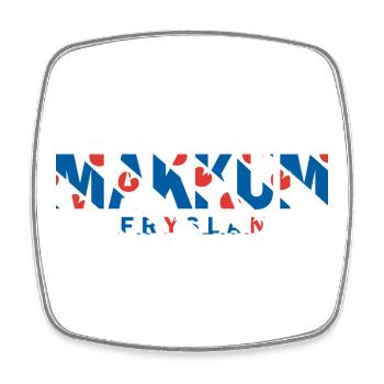 Makkum Friesland Fryslan Flagge Shirt, Hoodie, Bag - Viereckiger Kühlschrankmagnet - Weiß - Vorne