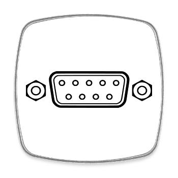 DB 9 Connector, serial connector - Square fridge magnet - white - Front